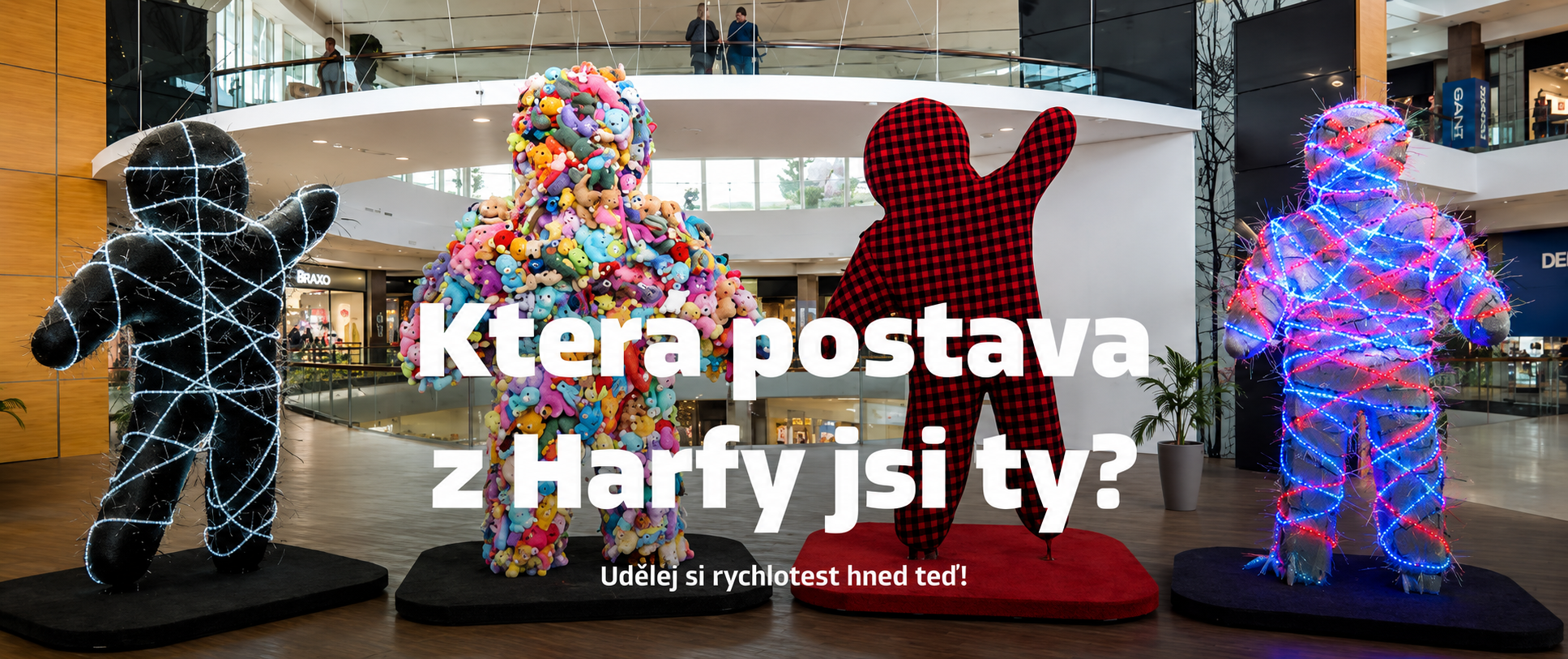 Sochy Zorka, Ruda, Mia a Franta v Galerii Harfa